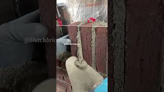 Bricklaying vertical brick masonry bricklayers satisfyingvideo [upl. by Arlie]