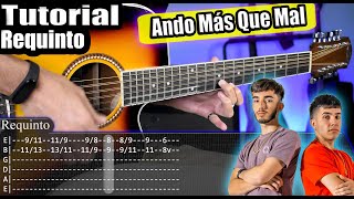 Ando Más Que Mal  Eslabón Armado  Requinto  Tutorial  Como tocar en Guitarra Con TABS [upl. by Llekcir]