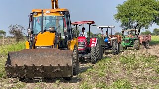 JCB 3dx and New Swaraj 855 Fe 5 Star First Time Work New Holland 3630 loading mud 4x4 [upl. by Rosy716]