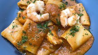 Paccheri alla crema di scampi e gamberi senza panna [upl. by Attalie189]