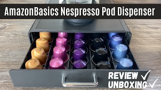 AmazonBasics Nespresso Pod Storage Drawer REVIEW amp UNBOXING  Is it any good as a capsule dispenser [upl. by Huda]