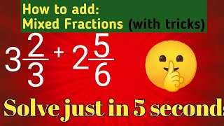 Mixed Fraction addition mixed fraction class 4mixedfractions mixedfractionmathslearnmath [upl. by Eah]