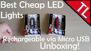 Best Cheap Rechargeable LED Bike Lights Unboxing [upl. by Savinirs]