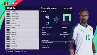 PES 2021 SENEGAL NT players real name amp rates [upl. by Feingold]