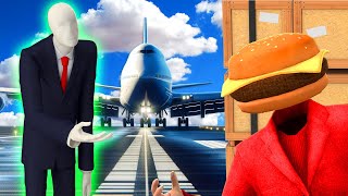 SLENDER MAN is Chasing Me at an Airport in Gmod Garrys Mod Hide and Seek [upl. by Dahs]