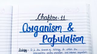 Organism amp Population  Class 12 Biology Chapter 11 Handwritten notes🥰 Class11and12th biology [upl. by Alister]