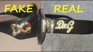 Dolce and Gabbana sunglasses real vs fake review How to spot fake DampG eyewear [upl. by Ahsratal863]