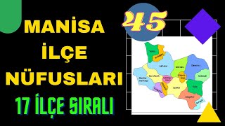 Manisa Nüfusu  Manisa İlçe Nüfusları  Manisa Nüfusu Ne Kadar  Turgutlu Nüfusu [upl. by Jevon364]