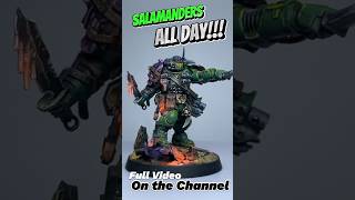 Salamander Primaris Lieutenant warhammer40k warhammer miniaturepainting painting miniature [upl. by Doro]