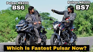 Pulsar RS200 BS6 Vs Pulsar NS200 BS7  Long Race  Highway Battle  Which Is Fastest Pulsar Now [upl. by Soutor]