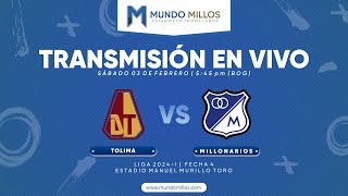 Tolima Vs MILLONARIOS  FECHA 4 Liga 2024I  Transmisión EN VIVO [upl. by Colet]