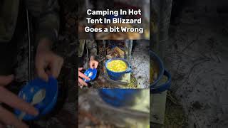 Camping In Hot Tent While Blizzard Is Going In Alaska Goes Wrong [upl. by Nemzzaj]