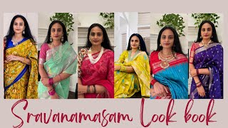 శ్రావణమాసం  Traditional LookBook  Sarees  Jewelry  Telugu Vlogs from USA  SukruthiVlogs [upl. by Eimme973]