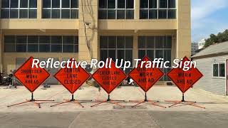 Reflective Roll Up Traffic Sign  4848 Inch  High Intensity  DingFei Reflective Material [upl. by Niarbo]