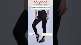 Calça Legging Happiness com Recortes Texturizada Preta [upl. by Ailima]