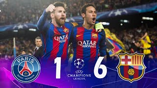 Barcelona 6 x 1 PSG ● 2017 melhores momentos do Liga dos Campeões UEFA [upl. by Ruyam]