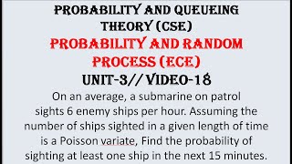 Poisson process Problem2  PQTCSE PRPECE UNIT3 VIDEO18 [upl. by Ronym]