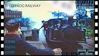 FFESTINIOG railway lineside and steam train ride 1961 [upl. by Alexa319]