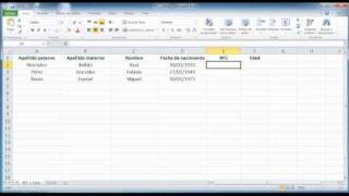 Tips Excel 2010 RFC y Edad [upl. by Netta]