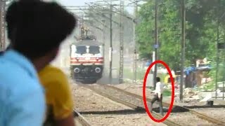 Dangerous Act infront of High Speed TALGO Train  Stupidity at its best [upl. by Llenwahs]