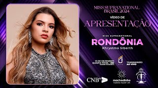 Miss Supranational Brasil 2024  Vídeo de Apresentação  Miss Supranational Rondônia [upl. by Noy]