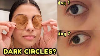 I tried to remove DARK CIRCLES in 7 days with coffee amp THIS HAPPENED before amp after results [upl. by Ekal]