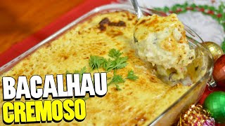 RECEITA DE BACALHAU CREMOSO COM BATATA  Fricassê de bacalhau fácil [upl. by Gerita517]