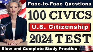 US Citizenship Test 20242025 Complete Practice Exam USCIS Interview Examen Ciudadania Americana [upl. by Einneb547]