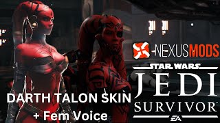 Darth Talon Skin  Star Wars Jedi Survivor PC MODS [upl. by Ayaj]