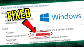 How to Fix All RAM Not Being Fully Usable Windows 111087  Make Installed RAM Usable 2024 [upl. by Oznecniv]