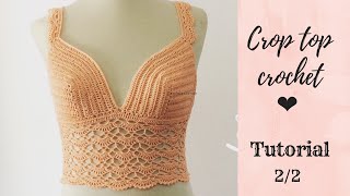 Crop top crochet paso a paso 22 TejidoCirculos [upl. by Eiramnwad]