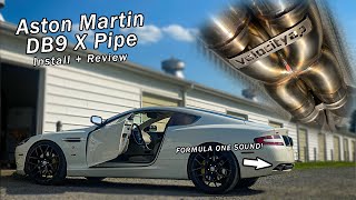 Aston Martin DB9 VelocityAP X Pipe InstallReview SOUNDS LIKE AN F1 CAR [upl. by Linad]