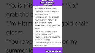 Ackrite Dr Dre Verse 2 Hittman 2001 1999 hiphop rap music lyrics Verse [upl. by Eecrad975]