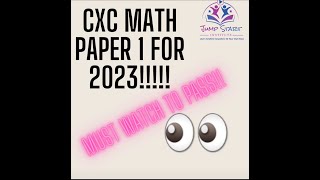 CXC MATH PAPER 1 FOR 2023 [upl. by Nylidam]