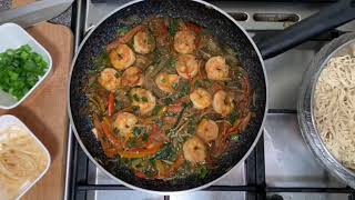 Nouilles sautées au légumes amp aux crevettes 🍤 nouille recette recettefacile [upl. by Stutsman]