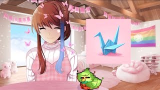 Folding Paper Cranes  Monika After Story mod MEMORIES OF SELF CARE AND LITERATURE SUBMOD [upl. by Haret]