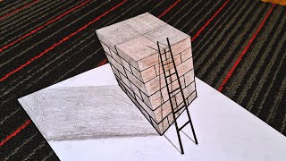 how to draw 3d wall ladder 🪜 for beginners [upl. by Nnadroj]