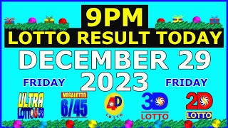 9pm Lotto Result Today December 29 2023 Friday [upl. by Nnanaej165]