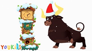 Hickory Dickory Dock The Bull Went Up the Clock  YouKids Nursery Rhymes [upl. by Cherilynn]