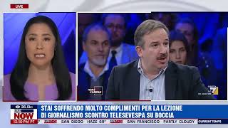 quotStai soffrendo moltoquot quotComplimenti per la lezione di giornalismoquot Scontro TeleseVespa su Boccia [upl. by Hendel]