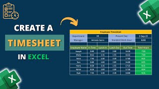 Make a Simple Timesheet Template in Excel [upl. by Kuebbing]