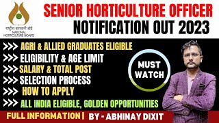 NHB Senior Horticulture Officer Notification Out 2023  NHB SHO Recruitment 2023  NHB SHO Vacancy [upl. by Hyacintha668]