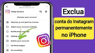 Como excluir conta do Instagram no iPhone Permanentemente 2024 [upl. by Swane]