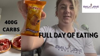 FULL DAY OF EATING 400G CARBS [upl. by Saval490]