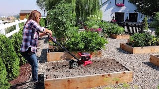 Mantis 58V Cordless Tiller Review by Garden Answer Vlogger Laura [upl. by Amalita]