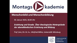 Montagsakademie am 30012023  Prof em Dr Dr hc Winfried Böhm [upl. by Nguyen881]