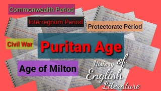 Puritan Age  Age of Milton  History of English Literature  in Urduhindi [upl. by Nadnerb353]