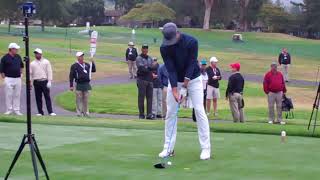 Steph Curry teeing off at Safeway 2016 Open at Napa Silverado Golf Club [upl. by Atauqal]