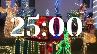 25Minute Christmas Countdown Timer  Snowy Christmas Wonderland amp Jazz Music [upl. by Issirk]