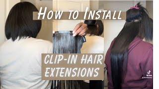 HOW TO INSTALL CLIP IN HAIR EXTENSIONS  STEP BY STEP [upl. by Doll]